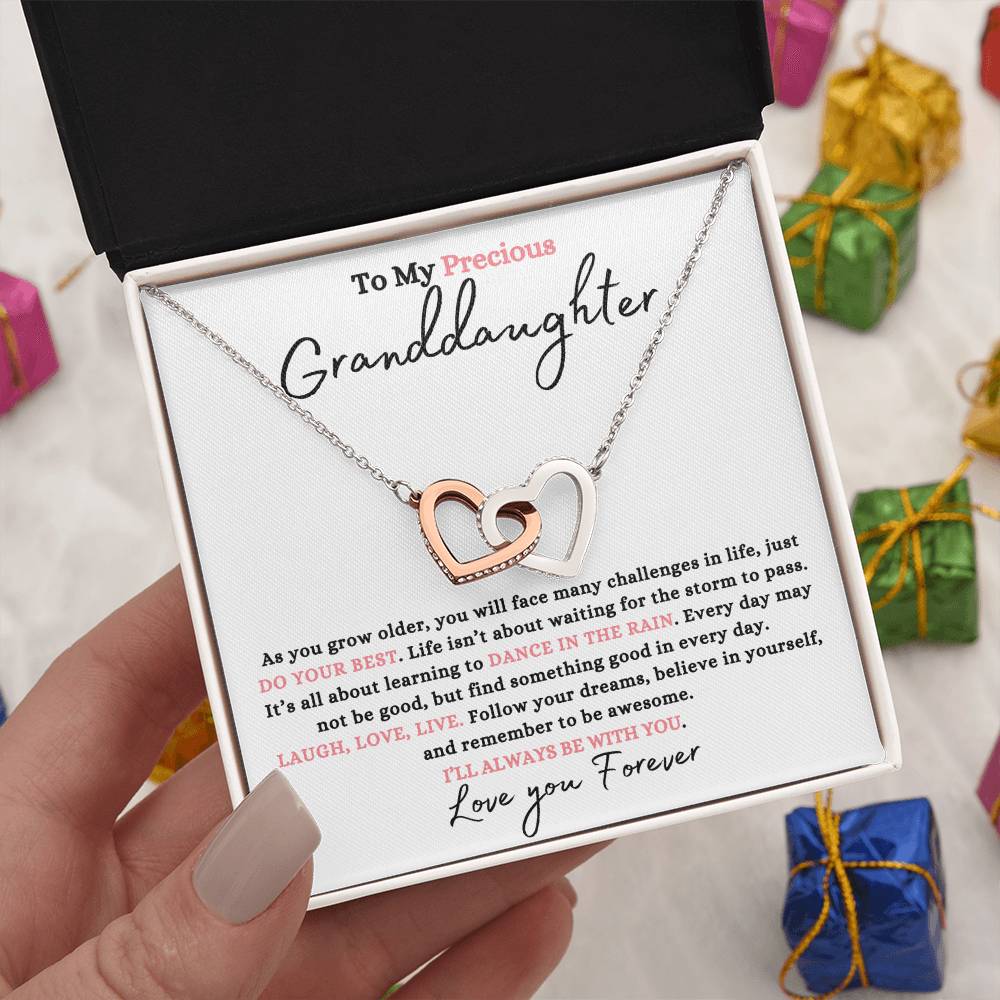 Granddaughter Rain | Double Heart Necklace