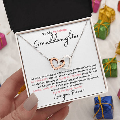 Granddaughter Rain | Double Heart Necklace