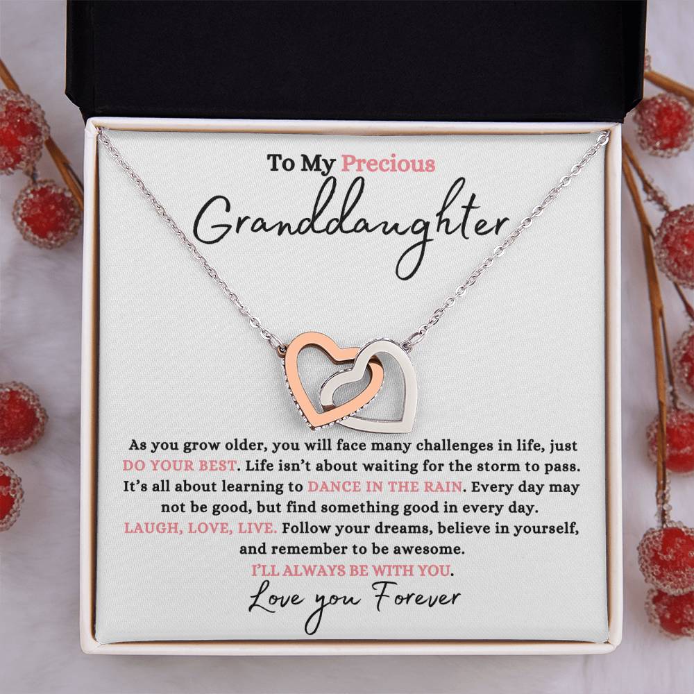 Granddaughter Rain | Double Heart Necklace