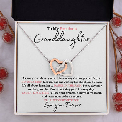 Granddaughter Rain | Double Heart Necklace