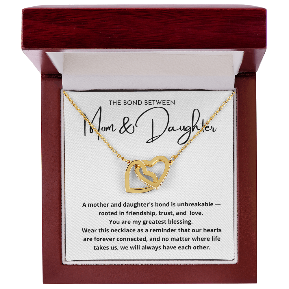 Mom And Daughter Bond Between Us Double Heart Necklace