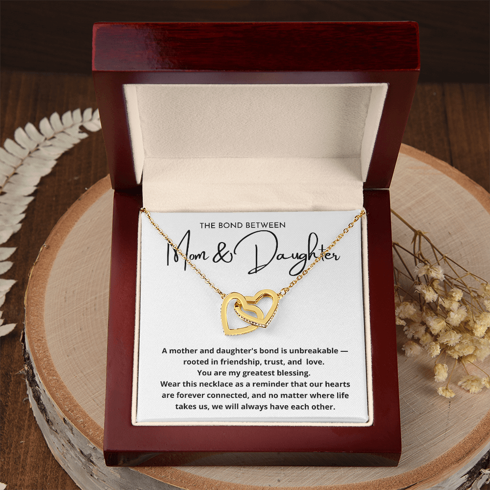 Mom And Daughter Bond Between Us Double Heart Necklace