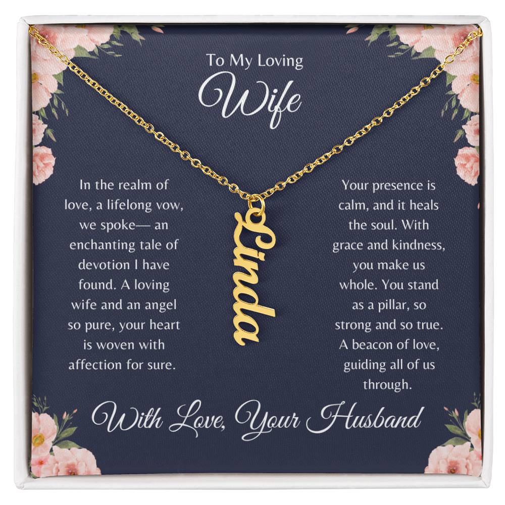 To My Loving Wife- Personalized Name Necklace
