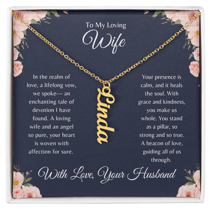 To My Loving Wife- Personalized Name Necklace
