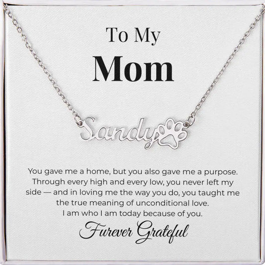 To My Mom Personalized Paw Necklace You Gave Me A Home