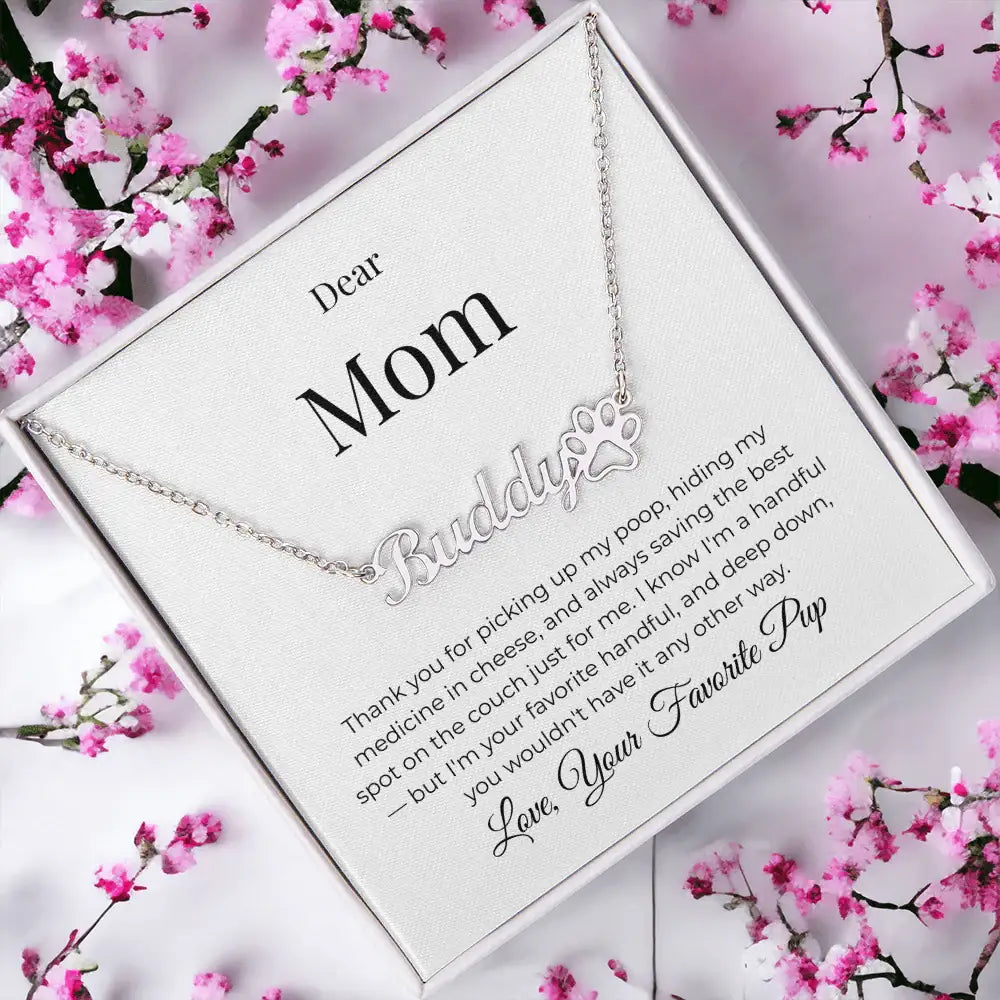 Dear Mom Personalized Name Necklace Best Spot on the Couch