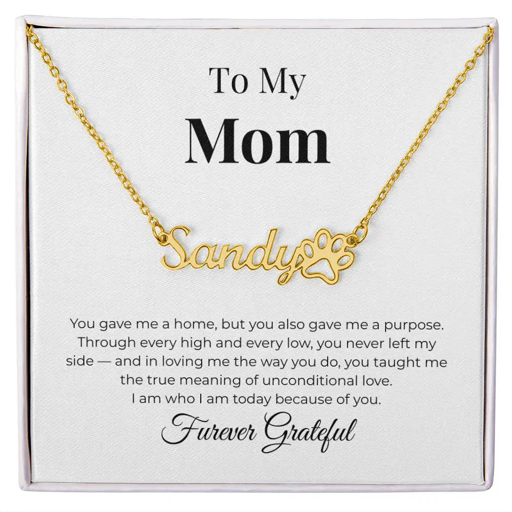 To My Mom Personalized Paw Necklace You Gave Me A Home