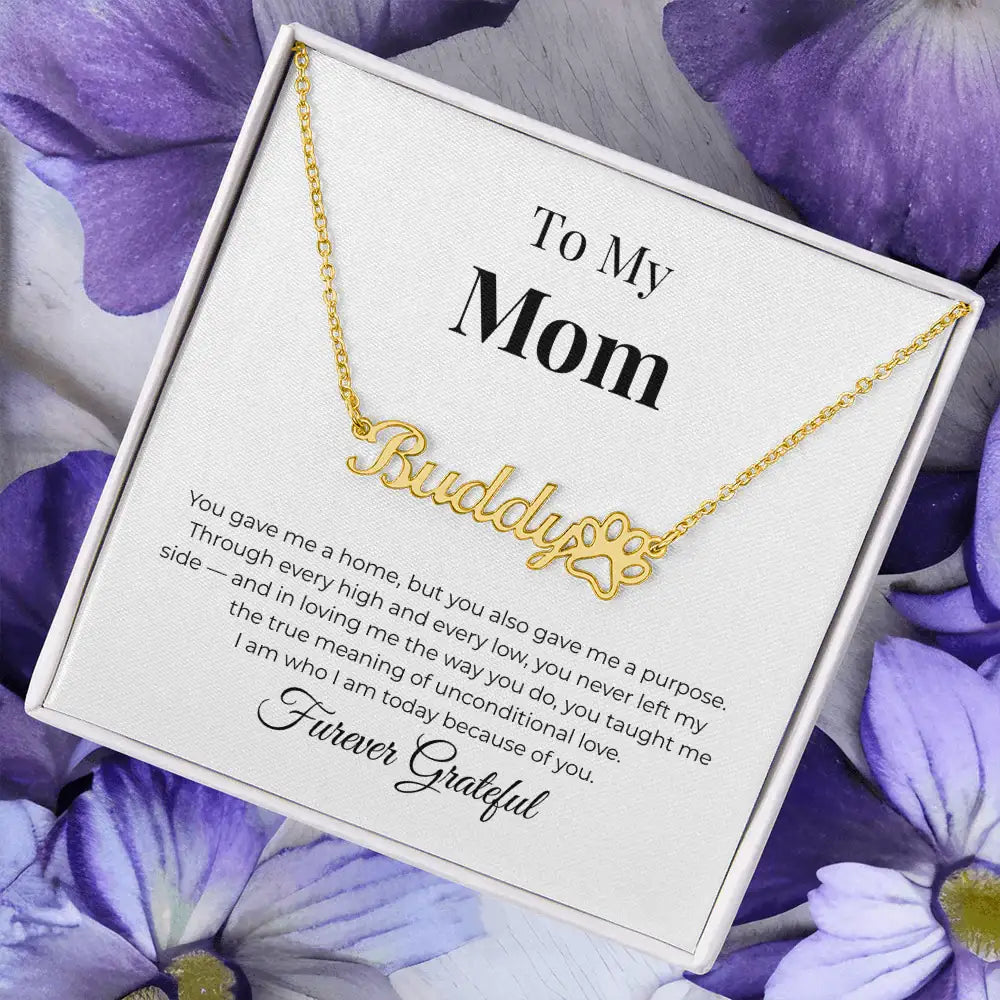 To My Mom Personalized Paw Necklace You Gave Me A Home