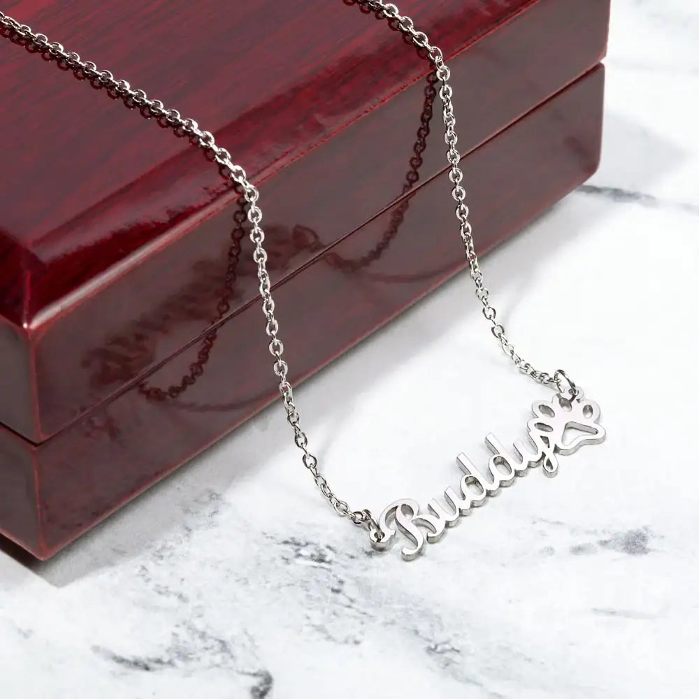 To My Mom Personalized Paw Name Necklace A Dog Is