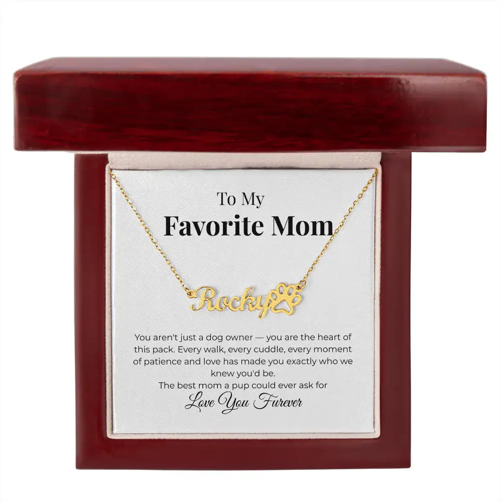 Favorite Mom Personalized Name Heart of the Pack Necklace