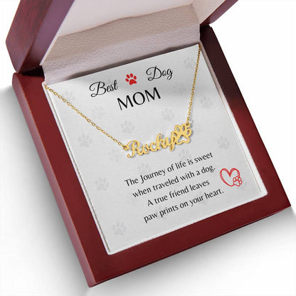 Best Dog Mom - Paw Personalized Name Necklace