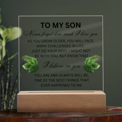 To My Son Acrylic Plaque