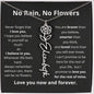 No Rain No Flowers Personalized Flower Necklace  BLK
