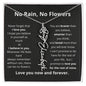 No Rain No Flowers Personalized Flower Necklace  BLK