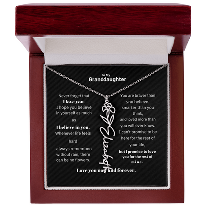 Granddaughter Month Flower Name Necklace
