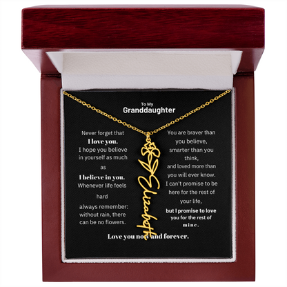 Granddaughter Month Flower Name Necklace