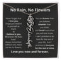 No Rain No Flowers Personalized Flower Necklace  BLK
