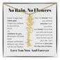 No Rain, No Flowers Birth Month Personalized Name Necklace