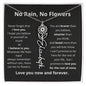 No Rain No Flowers Personalized Flower Necklace  BLK