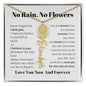 No Rain, No Flowers Birth Month Personalized Name Necklace