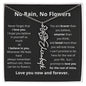 No Rain No Flowers Personalized Flower Necklace  BLK