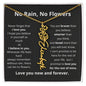 No Rain No Flowers Personalized Flower Necklace  BLK