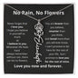 No Rain No Flowers Personalized Flower Necklace  BLK