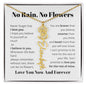 No Rain, No Flowers Birth Month Personalized Name Necklace