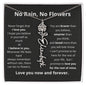 No Rain No Flowers Personalized Flower Necklace  BLK