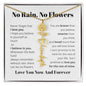 No Rain, No Flowers Birth Month Personalized Name Necklace