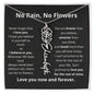 No Rain No Flowers Personalized Flower Necklace  BLK
