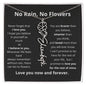 No Rain No Flowers Personalized Flower Necklace  BLK