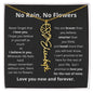 No Rain No Flowers Personalized Flower Necklace  BLK