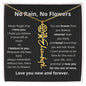No Rain No Flowers Personalized Flower Necklace  BLK