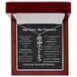 No Rain No Flowers Personalized Flower Necklace  BLK