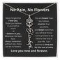No Rain No Flowers Personalized Flower Necklace  BLK