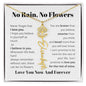 No Rain, No Flowers Birth Month Personalized Name Necklace