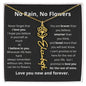 No Rain No Flowers Personalized Flower Necklace  BLK