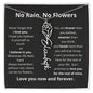 No Rain No Flowers Personalized Flower Necklace  BLK