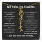 No Rain No Flowers Personalized Flower Necklace  BLK