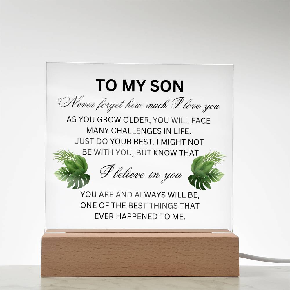 To My Son Acrylic Plaque