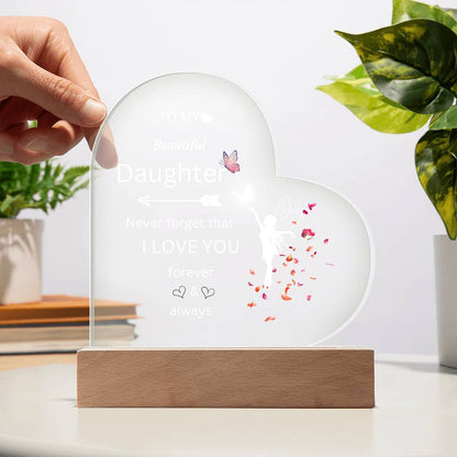 Daughter Acrylic Heart Fairy