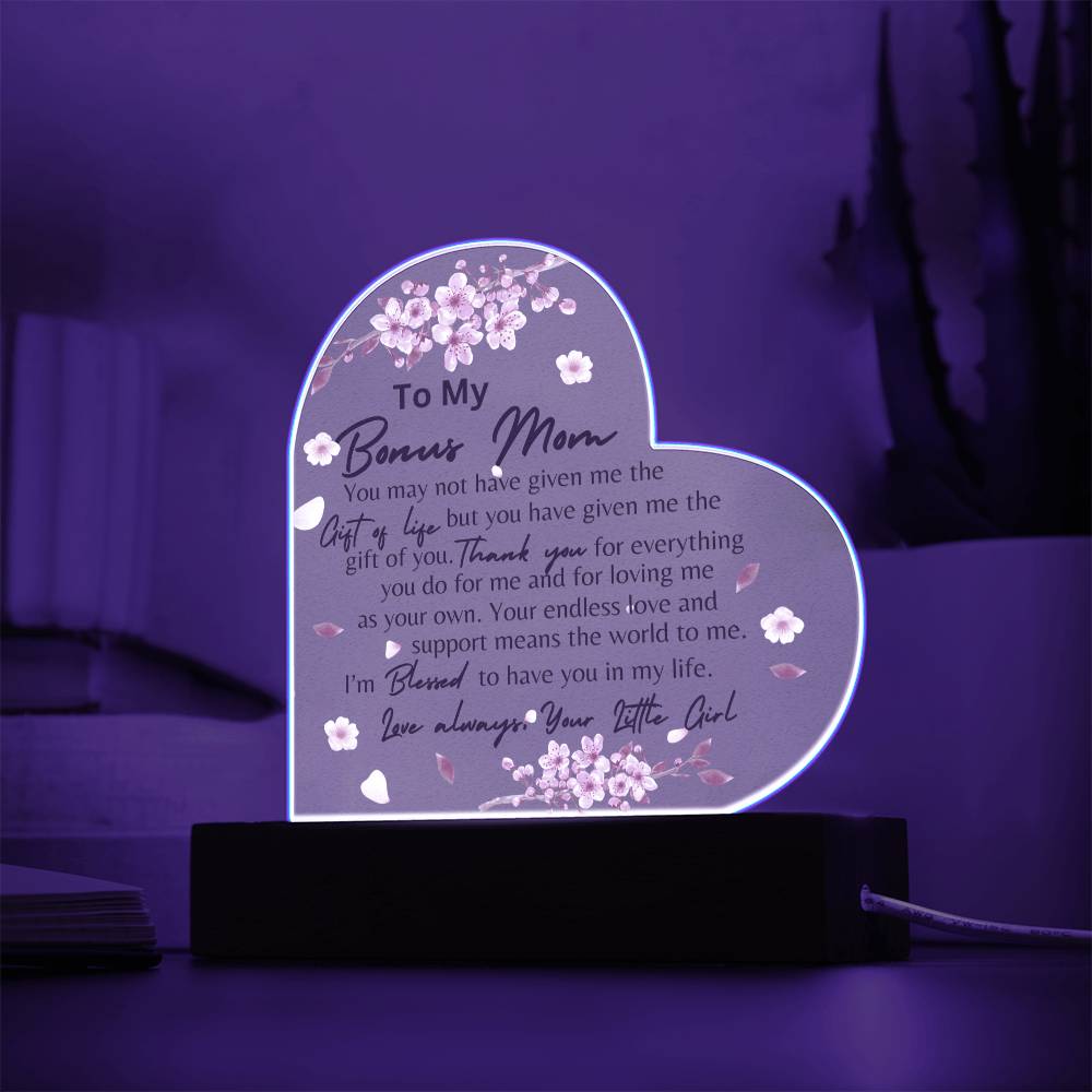 To My Bonus Mom | Acrylic Heart