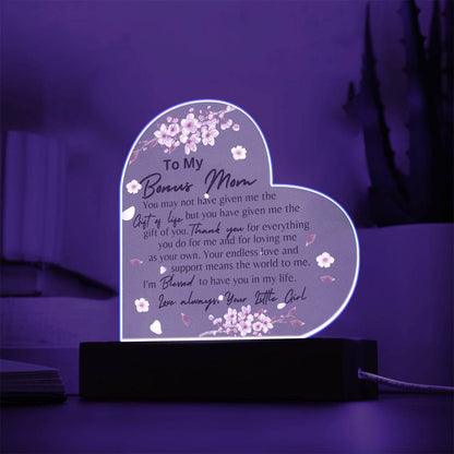 To My Bonus Mom | Acrylic Heart