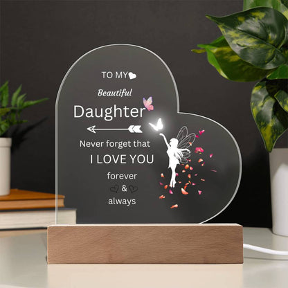 Daughter Acrylic Heart Fairy
