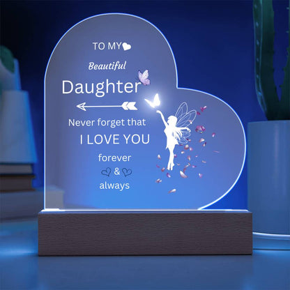 Daughter Acrylic Heart Fairy