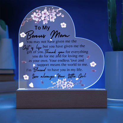 To My Bonus Mom | Acrylic Heart