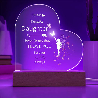 Daughter Acrylic Heart Fairy