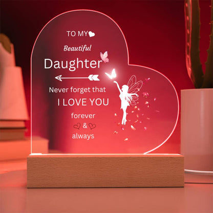 Daughter Acrylic Heart Fairy