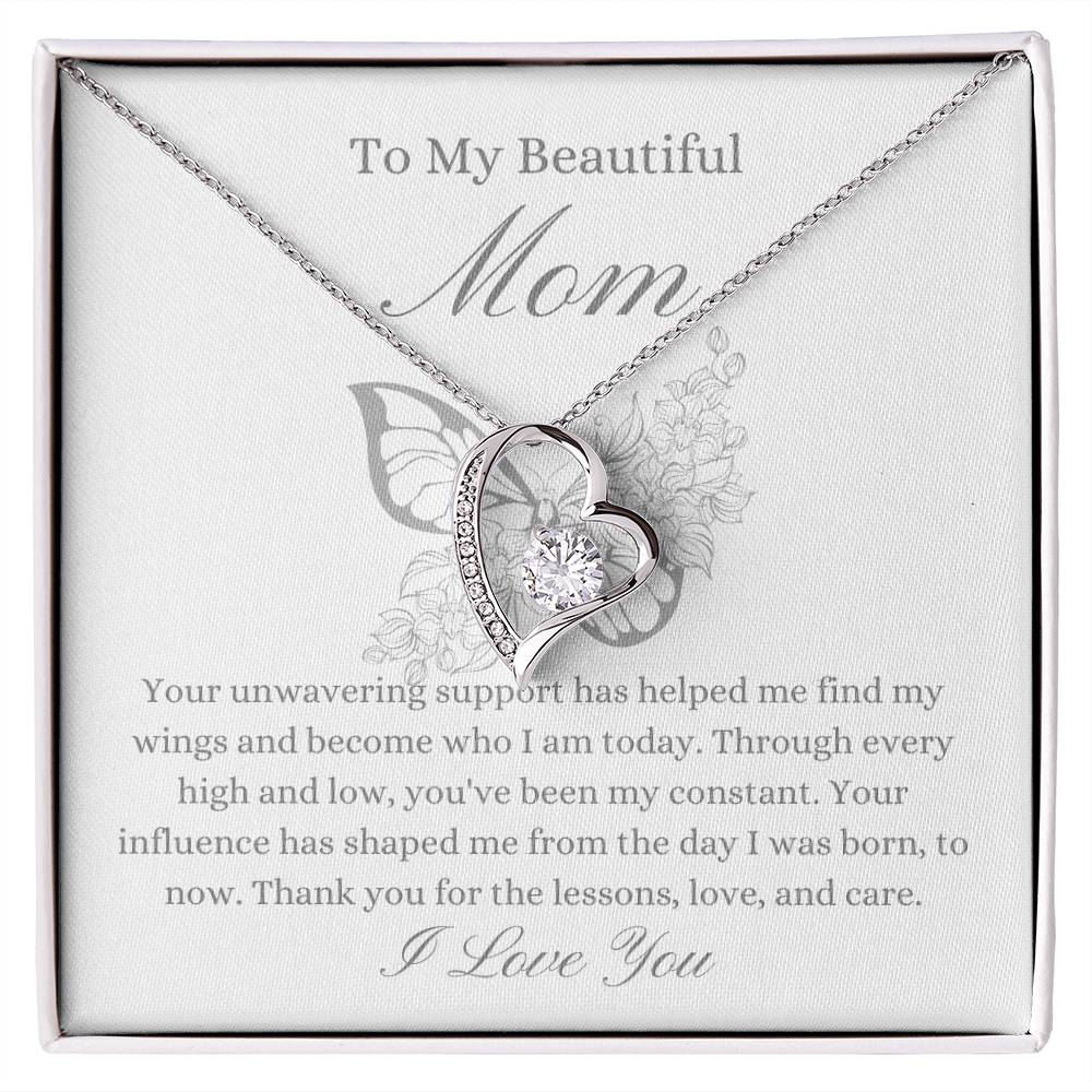 To My Beautiful Mother - Butterfly Forever Love Necklace